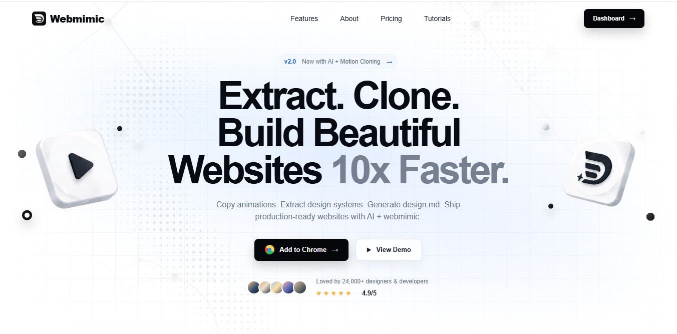 Webmimic product screenshot