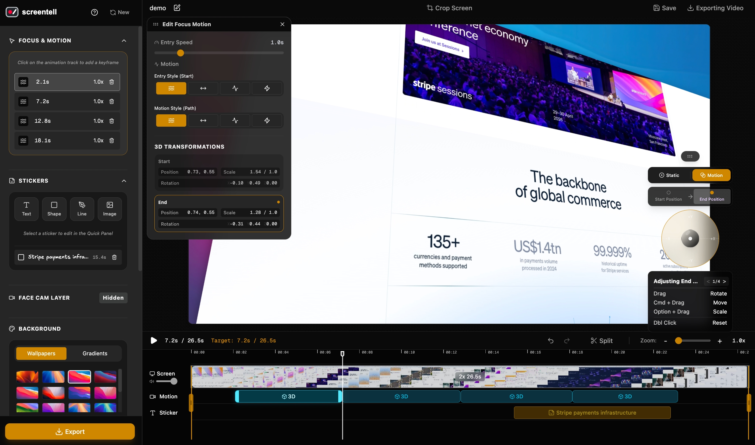 Screentell product screenshot